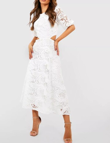 Rochie medie Boohoo, alb