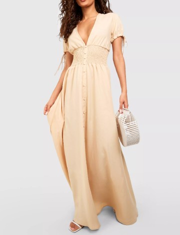 Rochie lunga Boohoo, crem