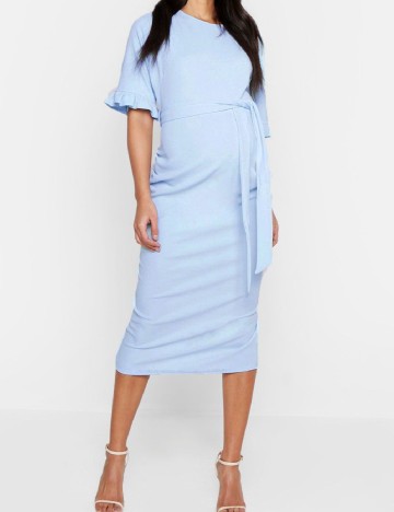 Rochie medie Boohoo maternity, bleu