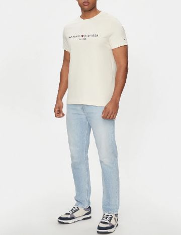 Tricou Tommy Hilfiger, crem