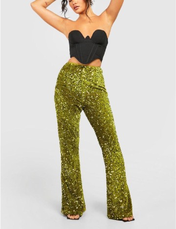 Pantaloni Boohoo, verde