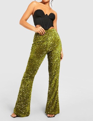 Pantaloni Boohoo, verde