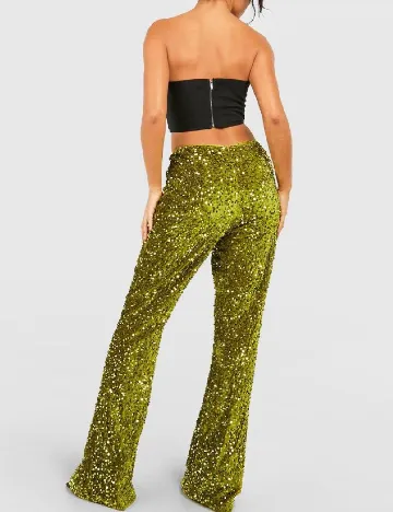 Pantaloni Boohoo, verde Verde