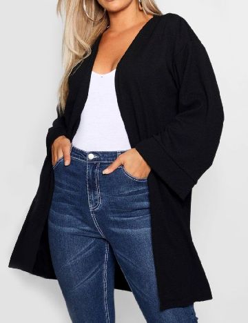 Cardigan Boohoo Plus Size, negru