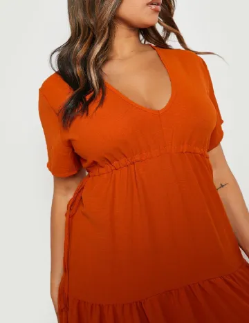 Rochie lunga Boohoo Plus Size, caramiziu Portocaliu