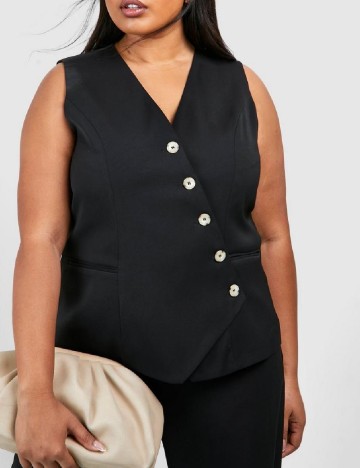 Vesta Boohoo Plus Size, negru