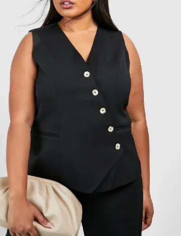 Vesta Boohoo Plus Size, negru Negru