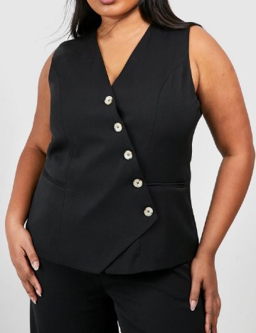 Vesta Boohoo Plus Size, negru