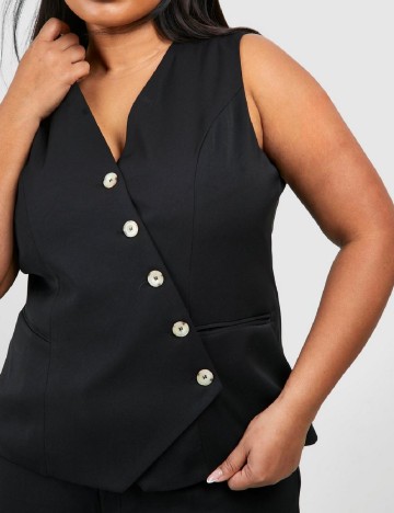 Vesta Boohoo Plus Size, negru