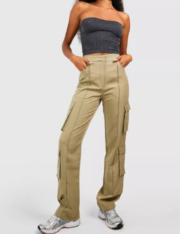 Pantaloni Boohoo, verde