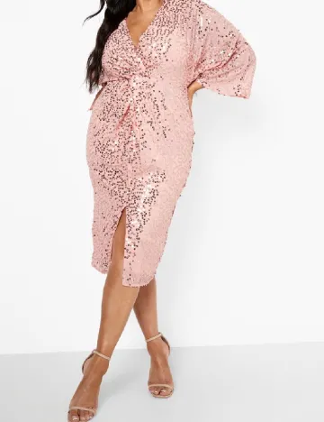 Rochie medie Boohoo Plus Size, roz Roz