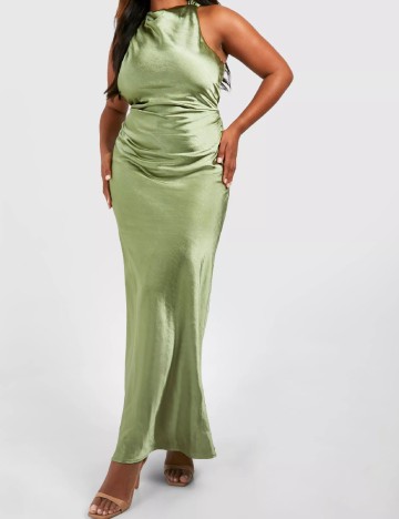 Rochie lunga Boohoo Plus Size, verde