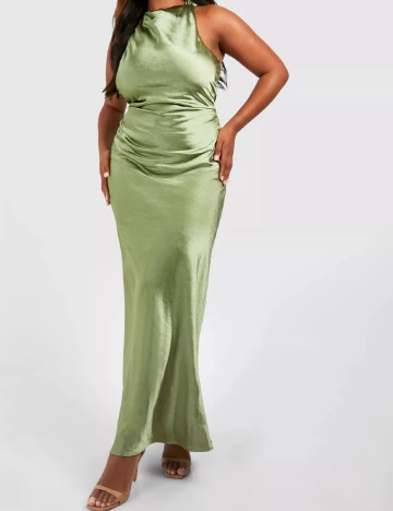 Rochie lunga Boohoo Plus Size, verde Verde