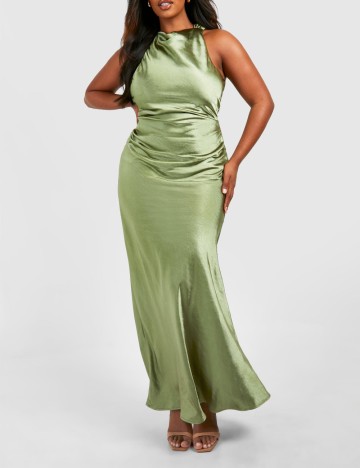 Rochie lunga Boohoo Plus Size, verde