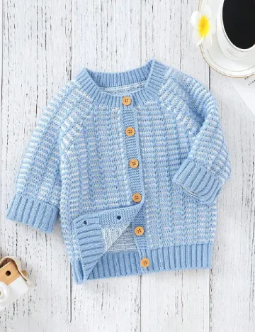 Cardigan Shein Kids, alb/albastru Albastru