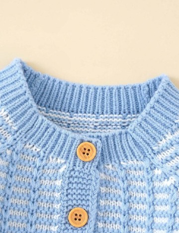 Cardigan Shein Kids, alb/albastru