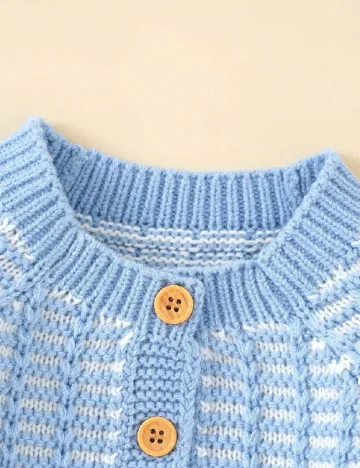 Cardigan Shein Kids, alb/albastru Albastru