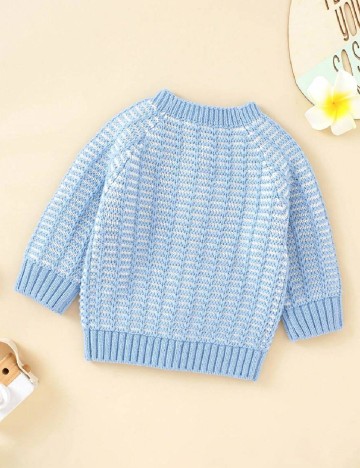 Cardigan Shein Kids, alb/albastru