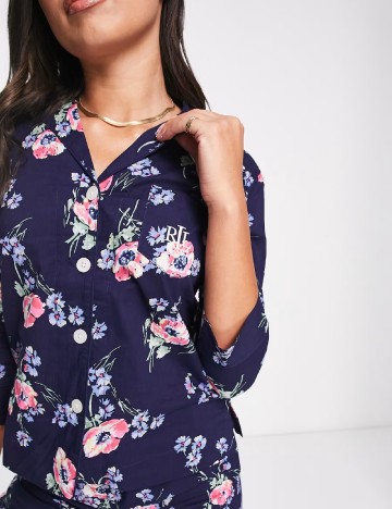 Pijama LAUREN Ralph Lauren, bleumarin