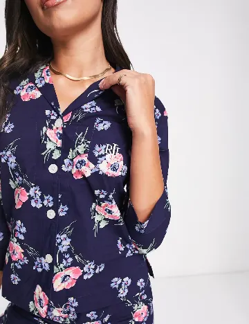 Pijama LAUREN Ralph Lauren, bleumarin Albastru