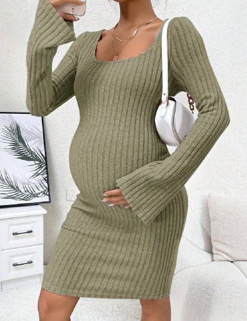 Rochie medie SHEIN Maternity, verde