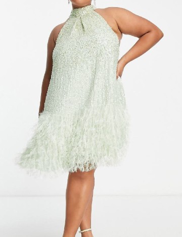 Rochie scurta ASOS Curve, verde