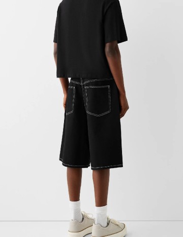 Pantaloni scurti Bershka, negru