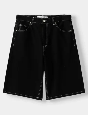 Pantaloni scurti Bershka, negru Negru