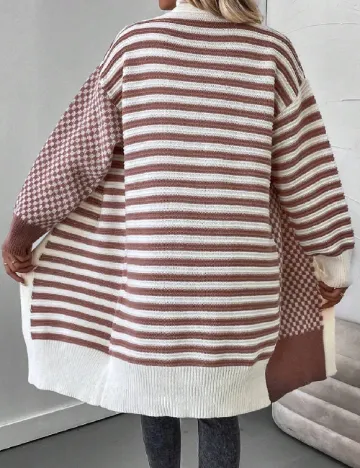 Cardigan SHEIN, alb/maro Maro