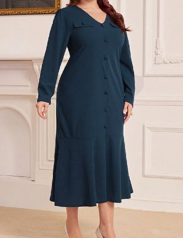 Rochie medie SHEIN CURVE, albastru