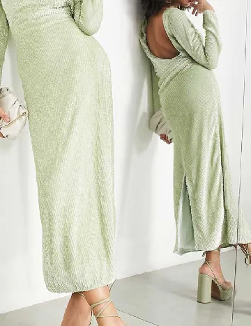 Rochie lunga ASOS, verde Verde