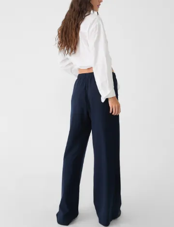 Pantaloni Stradivarius, bleumarin Albastru