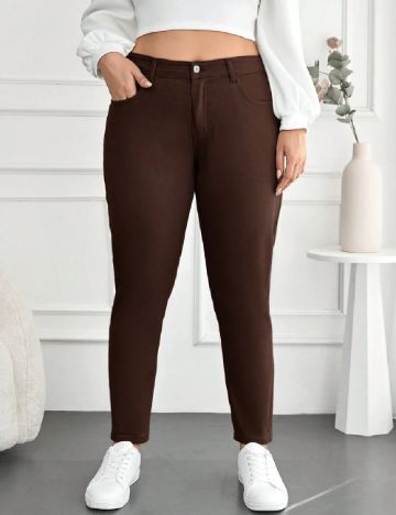 Pantaloni SHEIN CURVE, maro