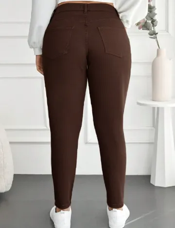 Pantaloni SHEIN CURVE, maro Maro