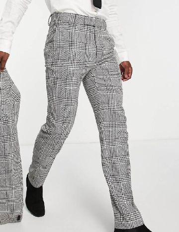 Pantaloni ASOS, alb/negru