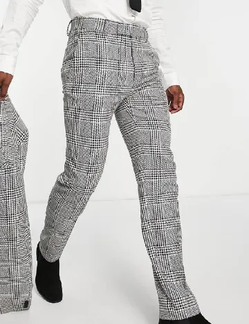 Pantaloni ASOS, alb/negru Gri