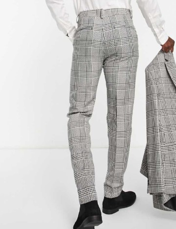 Pantaloni ASOS, alb/negru