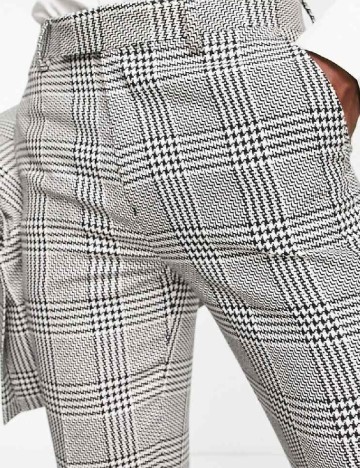 Pantaloni ASOS, alb/negru