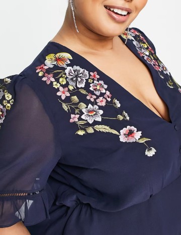 Rochie lunga Hope & Ivy Plus Size, albastru