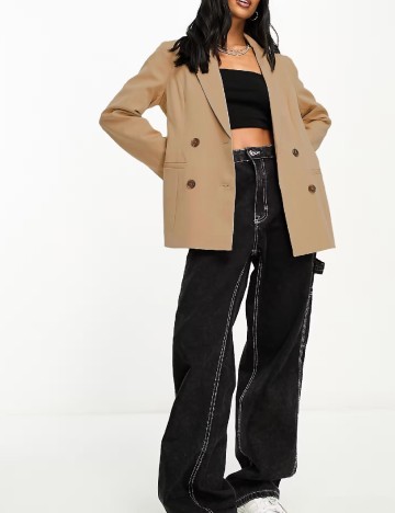 Sacou Oversize Miss Selfridge, crem