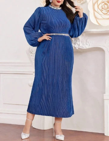 Rochie lunga SHEIN CURVE, albastru Albastru