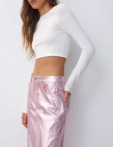 Pantaloni Pull&Bear, roz Roz