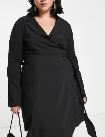 Rochie scurta Urban Threads Plus Size, negru