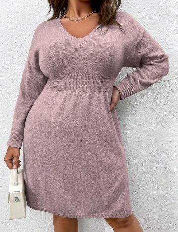 Rochie scurta SHEIN CURVE, roz pudra