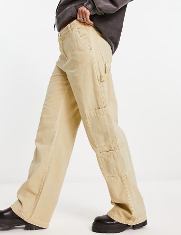 Pantaloni Bershka, crem