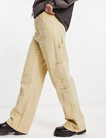 Pantaloni Bershka, crem Crem