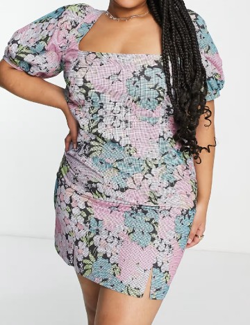 Rochie scurta ASOS Curve, mix culori