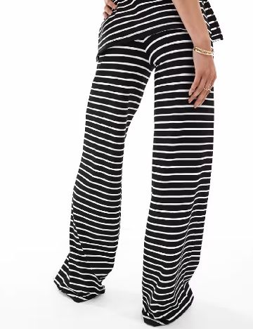 Pantaloni ASOS, alb/negru