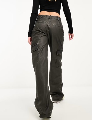 Pantaloni Stradivarius, gri inchis