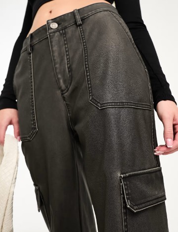 Pantaloni Stradivarius, gri inchis